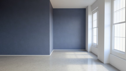 Modern bright interiors empty room. 3D rendering illustration