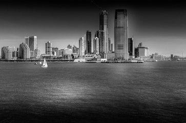 Fine art black and white of NYC skyline