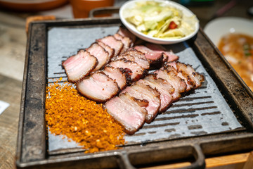 A delicious plate of grilled meat