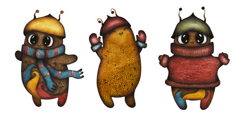 Fairytale characters on a white background