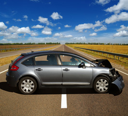 Fototapeta na wymiar Car crash accident on road