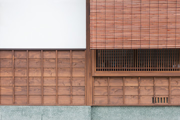Details of traditional Japanese house in Kanazawa, Japan