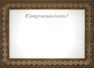 Award Board with vintage endless pattern and the words 