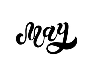 May. Hand drawn lettering. Vector illustration. Best for spring design