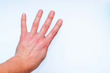 Man hand isolated on white background