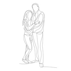 single line drawing continuous, girl and guy