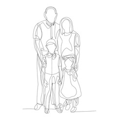 Fototapeta na wymiar isolated, single line drawing continuous, family