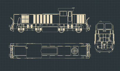 Diesel  Locomotive drawings © blacklight_trace