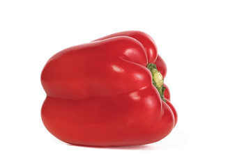 red juicy sweet pepper isolated on a white background