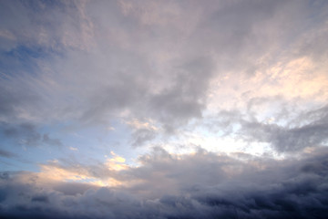 Beautiful sky with clouds at sunset