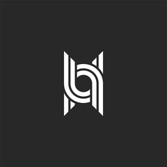 Monogram letter U logo linear design, initials UU symbol for business card or wedding emblem