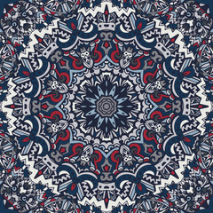 Abstract festive colorful mandala vector ethnic tribal pattern