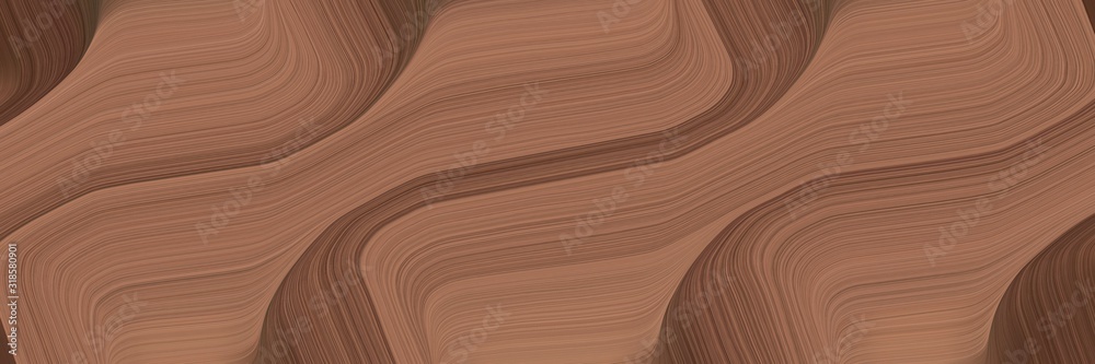 Poster artistic horizontal header with pastel brown, old mauve and rosy brown colors. dynamic curved lines 
