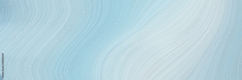 Poster flowing designed horizontal header with light blue, lavender and light gray colors. dynamic curved lines with fluid flowing waves and curves