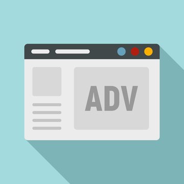 Web page adv icon. Flat illustration of web page adv vector icon for web design