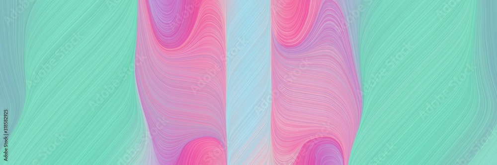 Poster flowing horizontal header with medium aqua marine, pastel violet and pale violet red colors. dynamic
