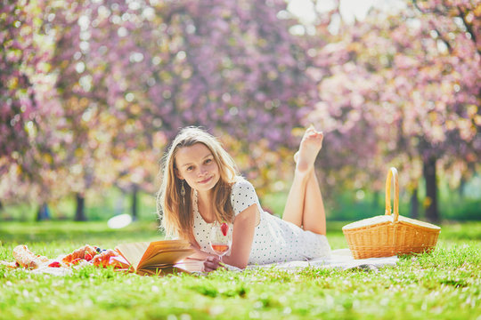 Beautiful Young Woman Having Picnic