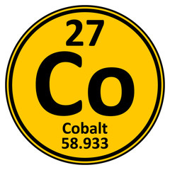 Periodic table element cobalt icon.