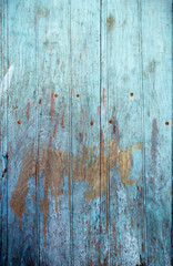Old blue painted wooden door