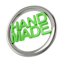Green hand made icon 3d illustration