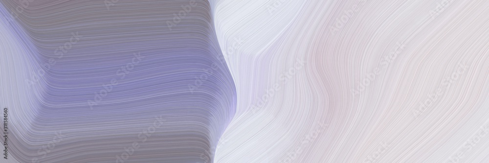 Poster surreal banner design with light gray, light slate gray and pastel purple colors. dynamic curved lin
