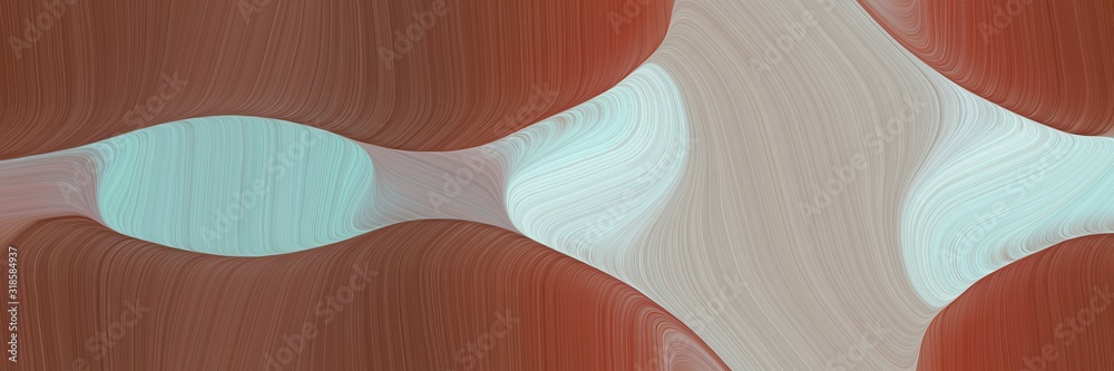 Poster modern designed horizontal banner with pastel blue, brown and dark gray colors. dynamic curved lines with fluid flowing waves and curves