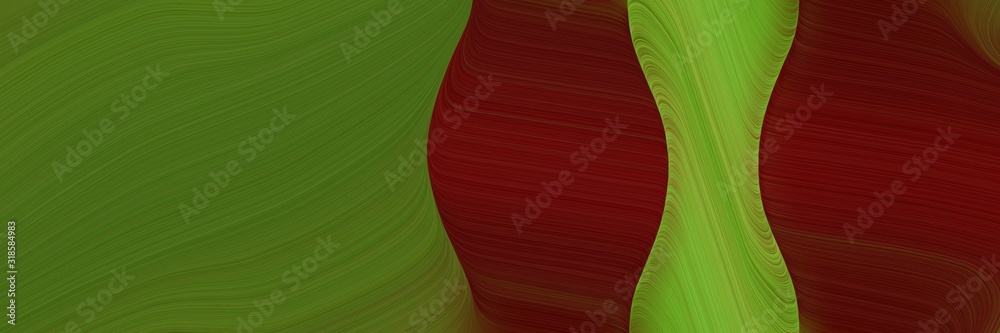 Poster colorful horizontal header with dark olive green, dark red and olive drab colors. dynamic curved lin