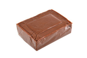 chocolate cheese isolated on white background