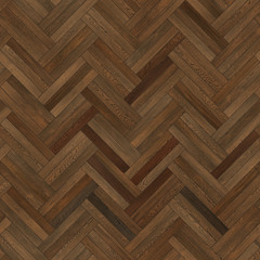 Seamless wood parquet texture herringbone dark brown
