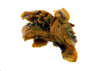 fried mushrooms isolated on white background