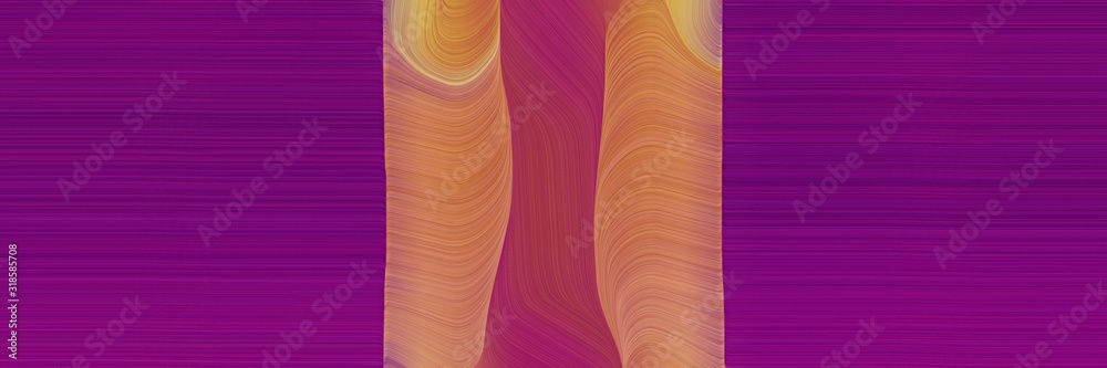 Poster modern designed horizontal header with purple, peru and dark moderate pink colors. dynamic curved li
