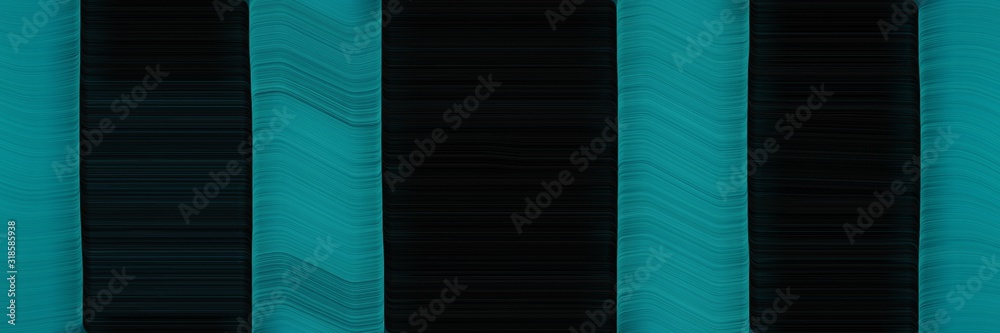 Poster modern horizontal header with black, teal and teal green colors. dynamic curved lines with fluid flowing waves and curves