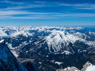 Fototapeta na wymiar Mountain range around Zugspitze, Germany