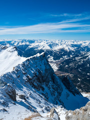 Fototapeta premium Mountain range around Zugspitze, Germany