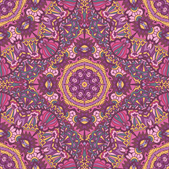 Vintage bohemian background. Oriental, Arabic, Indian, abstract doodle and floral motifs.