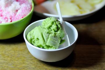 ice cream, ice-cream or green tea ice cream