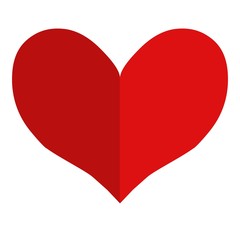 red heart isolated on white background