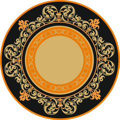 ANCIENT ROUND SYMBOL OF BAROQUE AND ARAB STYLE