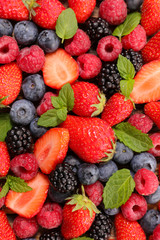 assorted of fresh berry fruit- top view