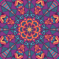 Colorful Tribal Ethnic Festive Abstract Floral Vector Pattern