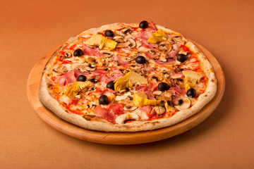 Pizza with black olives