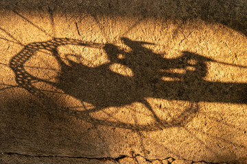 light and Shadow of bicycle wheels