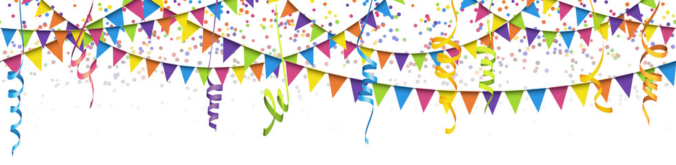 Obraz premium seamless colored garlands, confetti and streamers background