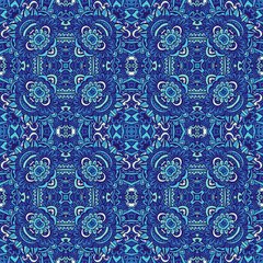 Tiled ethnic pattern for fabric. Abstract geometric mosaic vintage seamless pattern ornamental.
