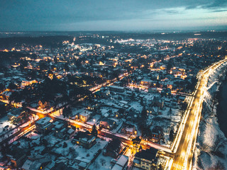 Kaunas city at winter night