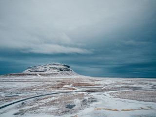 Kirkjufell mountain in winter, Iceland