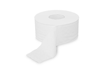 Toilet paper roll isolated on white background