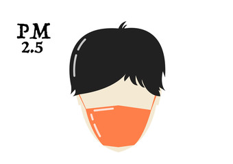 The man who wears protective masks PM2.5. isolated white background vector.
