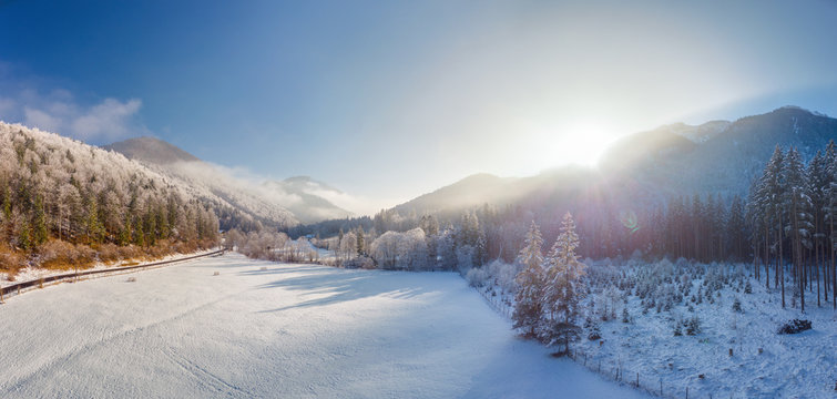 Winterlandschaft bei Ebensee im Salzkammergut