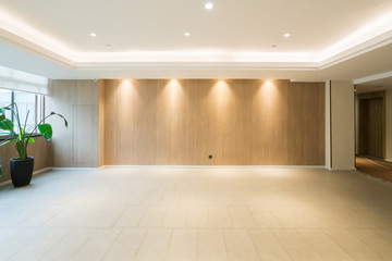 Modern decor style lobby with empty floors and walls